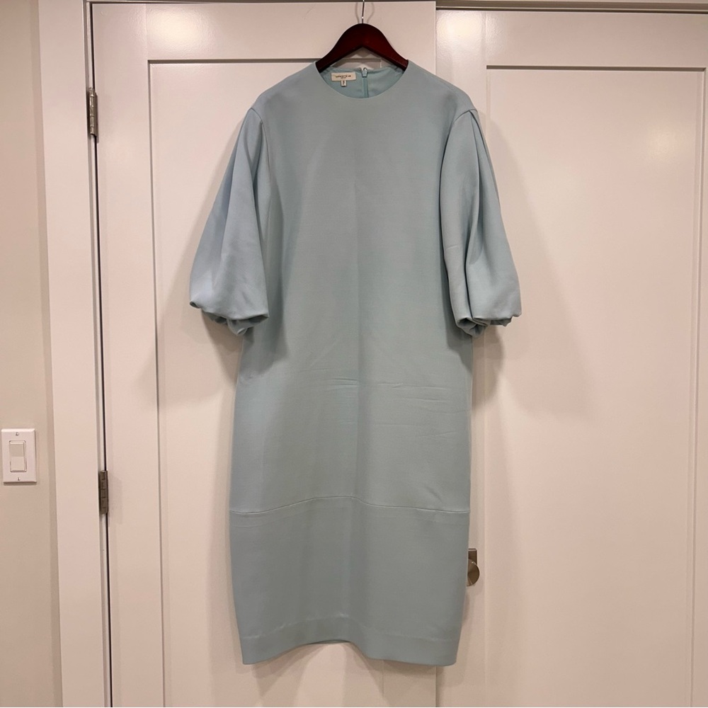 Lafayette 148 women’s baby blue dress puff sleeves